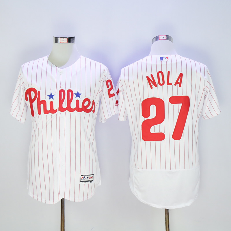 Men Philadelphia Phillies #27 Nola White MLB Jerseys